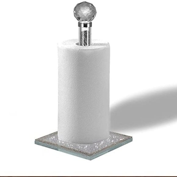 Kitchen New Sparkly Bling Crystal Crushed Diamonds Silver Paper Towel